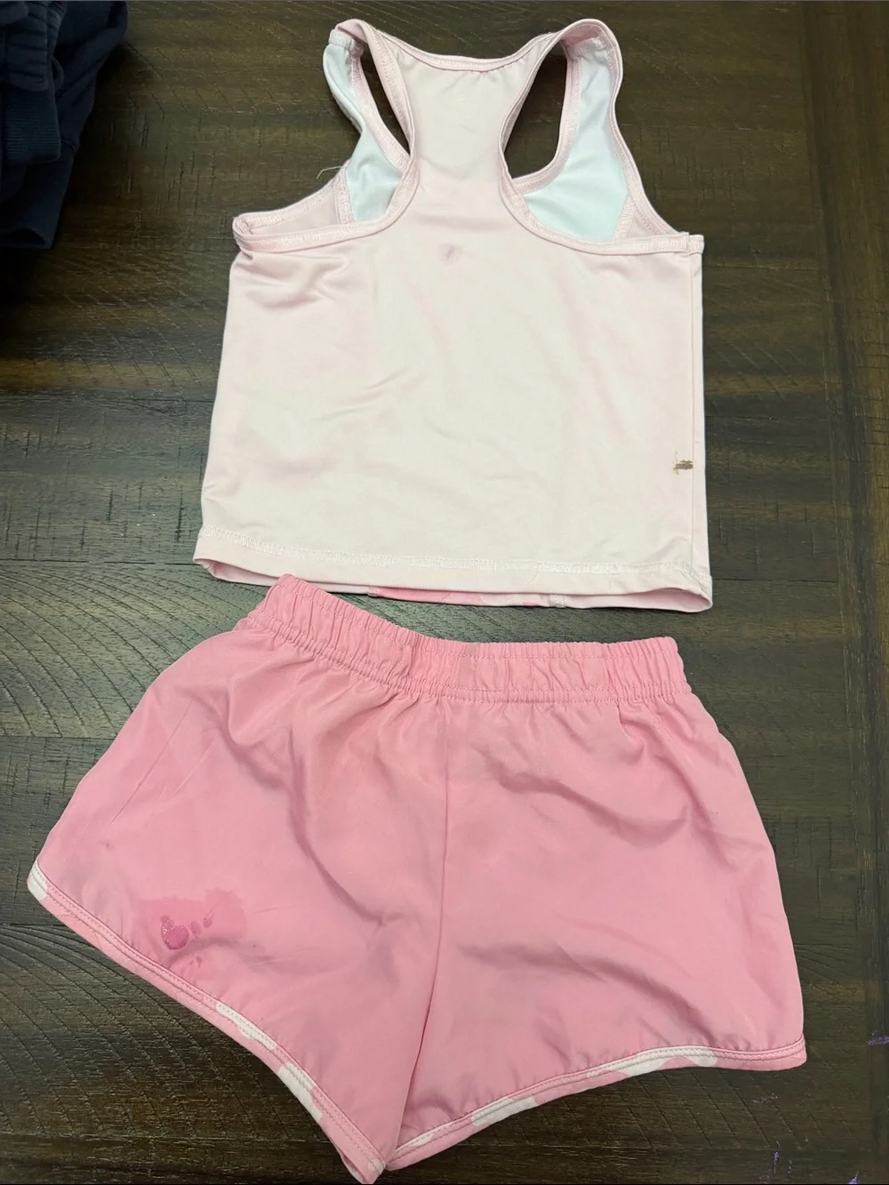 Kids Pink Camo Racerback Tank and Shorts Set